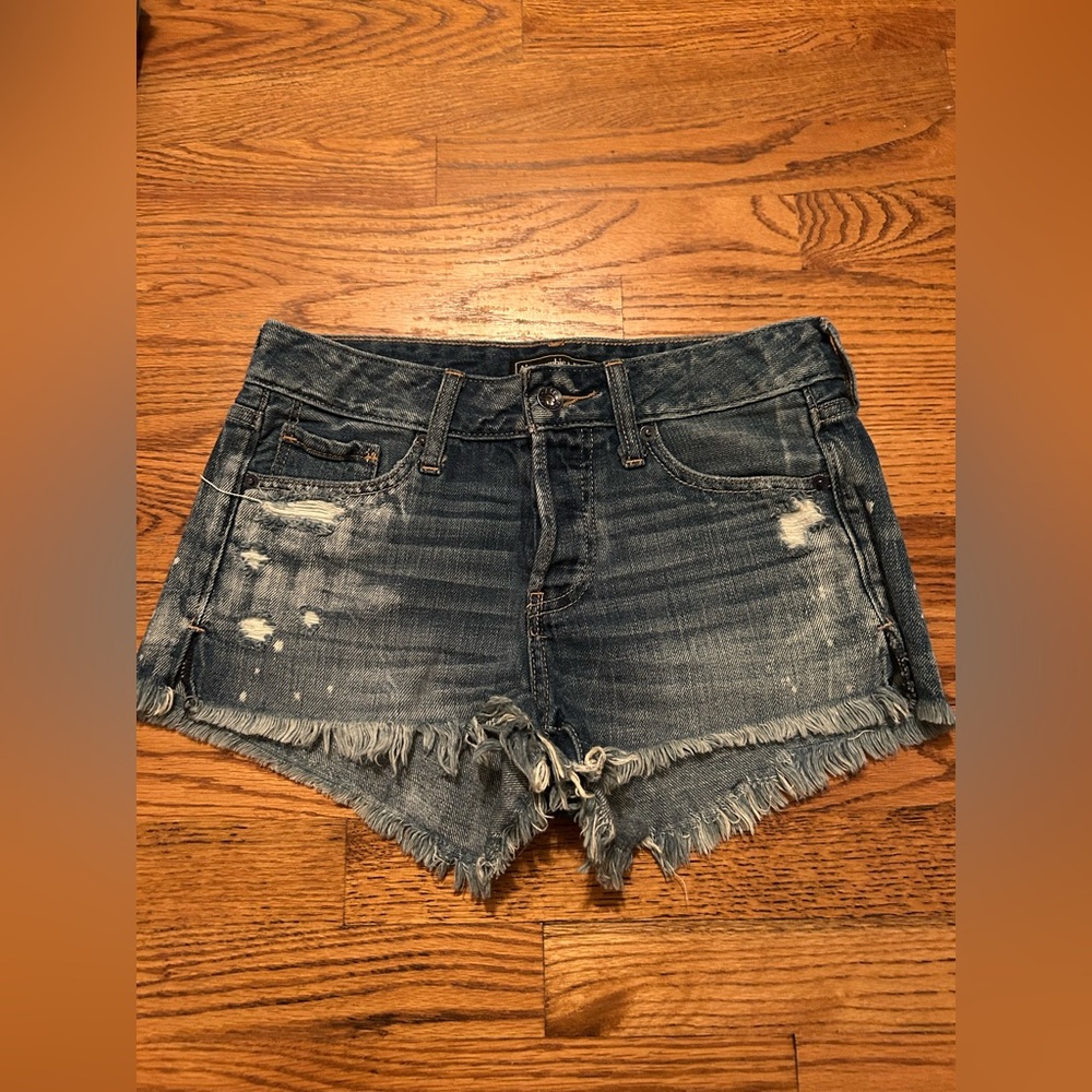 Abercrombie & Fitch Women's Sz 0 Preppy Beachy Coastal Cotton Distressed Shorts